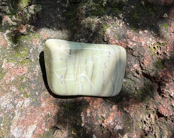 Butterstone Freeform Palm Stone, Older Than the Dinosaur, Africa, 65.50 Grams, CR12619