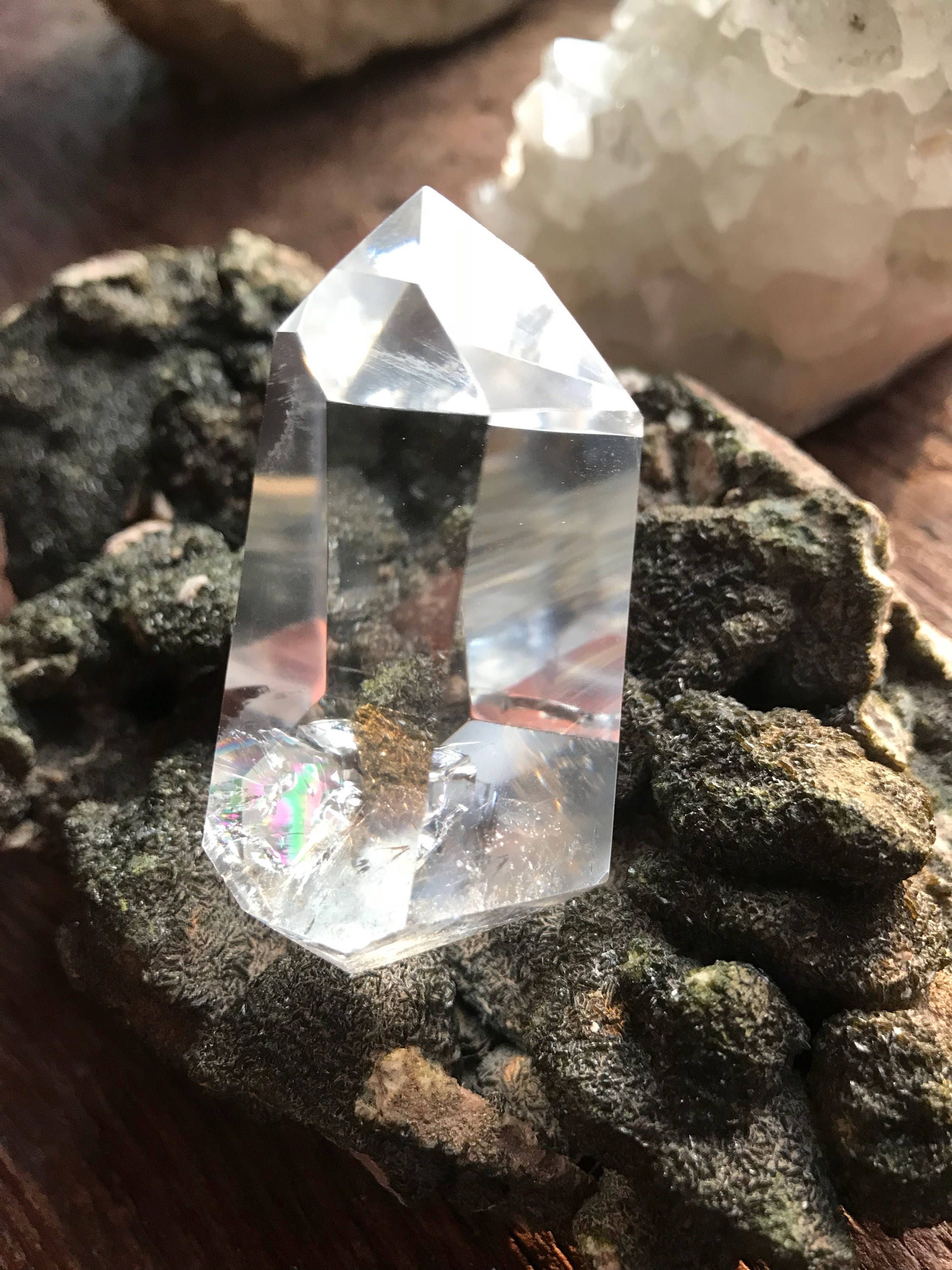 Rainbow Quartz Crystal, Clear, Polished, 52.6 Grams, Brazil, CR2610