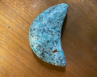 Amazonite, Polished Crescent Moon, Madagascar, 143.40 Grams, 1/3 LB, CR11209