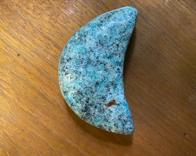 Amazonite, Polished Crescent Moon, Madagascar, 143.40 Grams, 1/3 LB, CR11209