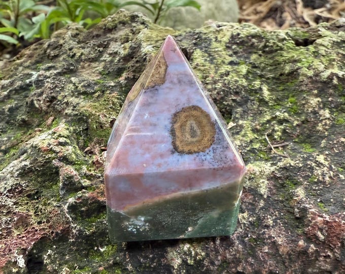 RARE Pastel Orbicular Bloodstone, 1/3 LB Polished Tower, India, 134.90 Grams, CR12595
