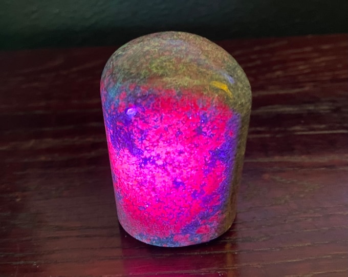 Ruby & Kyanite Fluorescent Standing Stone with Fuchsite, 1/2 LB+ Polished, 259.90 Grams, India, CR11272