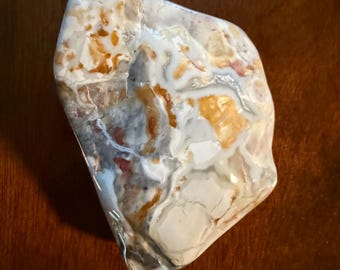 Ohio Flint, 1/2 LB+ Polished Freeform Palm Stone, Druzy Veins, Warrior Stone, 258.50 Grams, CR12610