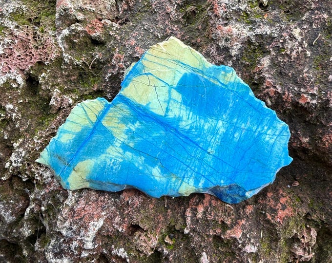 Azurite Stone Slab, Cloudy Skye, Polished On One Side, 46.10 Grams, Arizona, CR12435