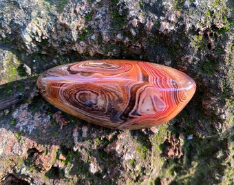 Sardonyx, Polished Orbicular Palm Stone, Africa, 45.30 Grams, CR11646