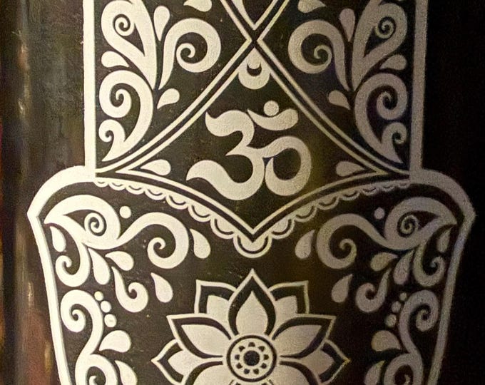 Incense Bottle, Recycled Glass, Smoking Bottle, Fatima Hand Design, Incense Included