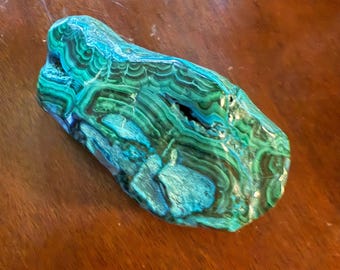 Malachite and Chrysocolla Orbicular Large Cabinet Stone, 1-1/2 LBS+ Congo, Africa, 710.20 Grams, CR12552