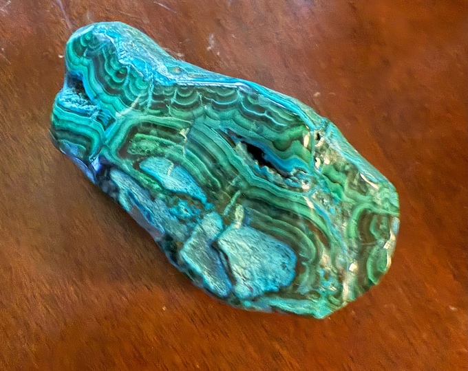 Malachite and Chrysocolla Orbicular Large Cabinet Stone, 1-1/2 LBS+ Congo, Africa, 710.20 Grams, CR12552