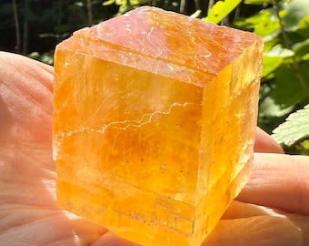 Amber Calcite, Golden Calcite, Cleavage, Infractions, Rainbow Iridescence, 99.30 Grams, China, CR12765