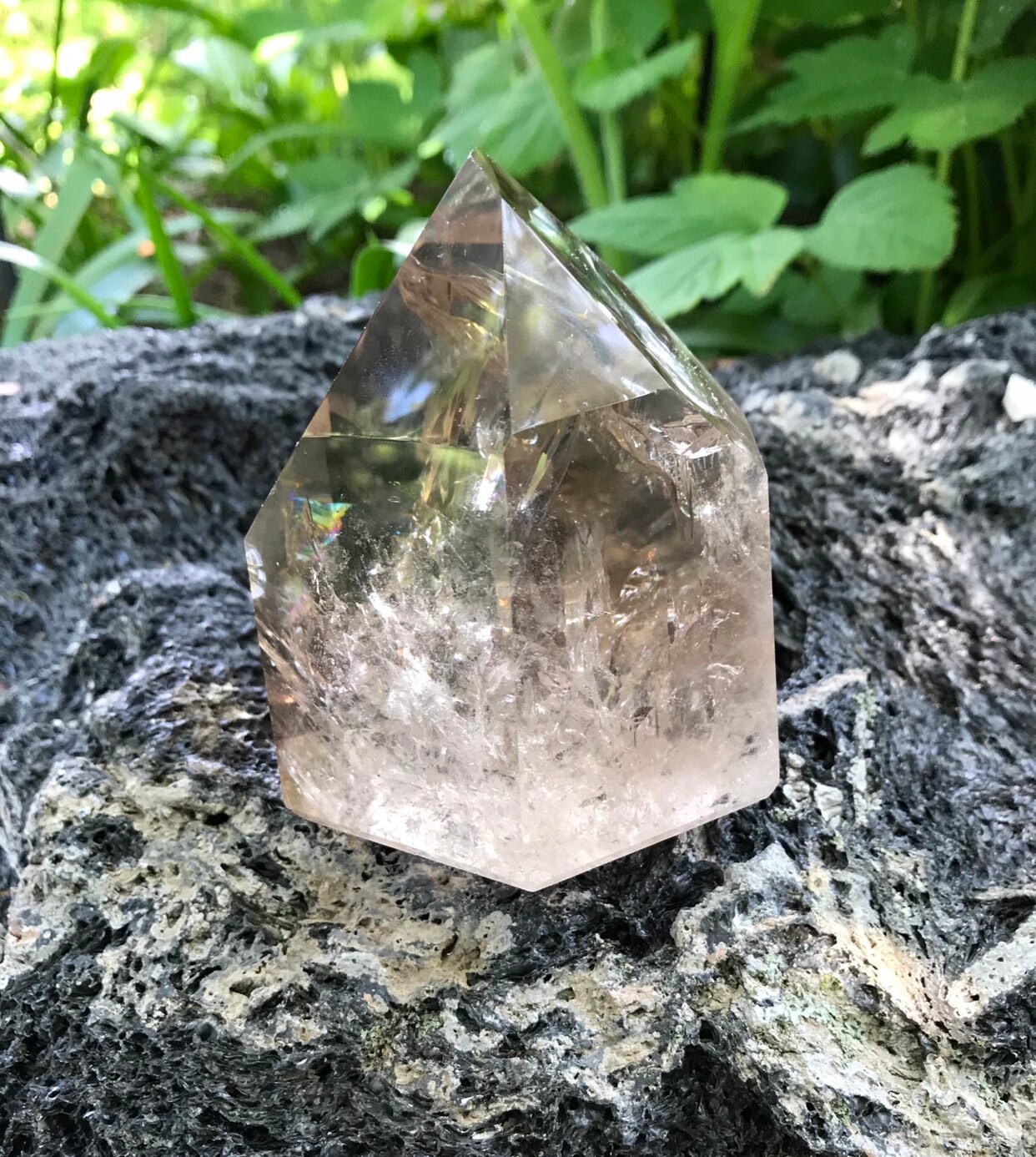 1.1 LBS Smokey Quartz, Polished Standing Crystal, Protection, Large