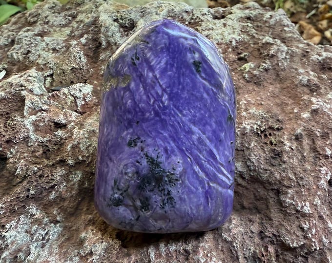 Charoite, 1/2 LB+ Large Polished and Standing Free Form Stone, Russia, 230.30 Grams, CR12739
