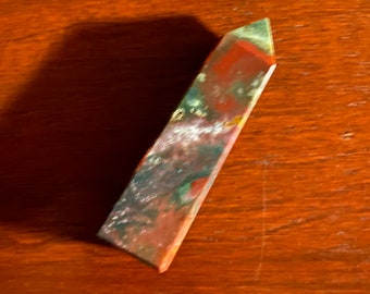 Bloodstone, Polished Tower, Intense Energies, Orb, Deep-Rich Color, India, 81.40 Grams, CR11800
