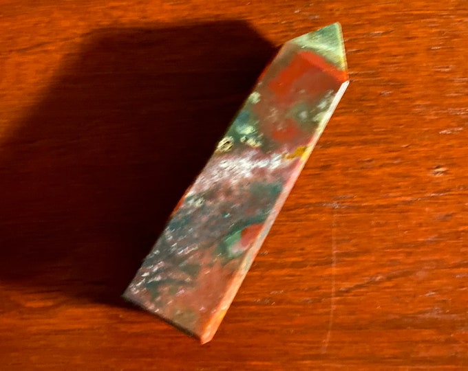 Bloodstone, Polished Tower, Intense Energies, Orb, Deep-Rich Color, India, 81.40 Grams, CR11800