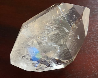 DT Clear Quartz Channeler, 1 LB+ Polished, Rainbows, Silver Veils, 503.00 Grams, Brazil, CR10983