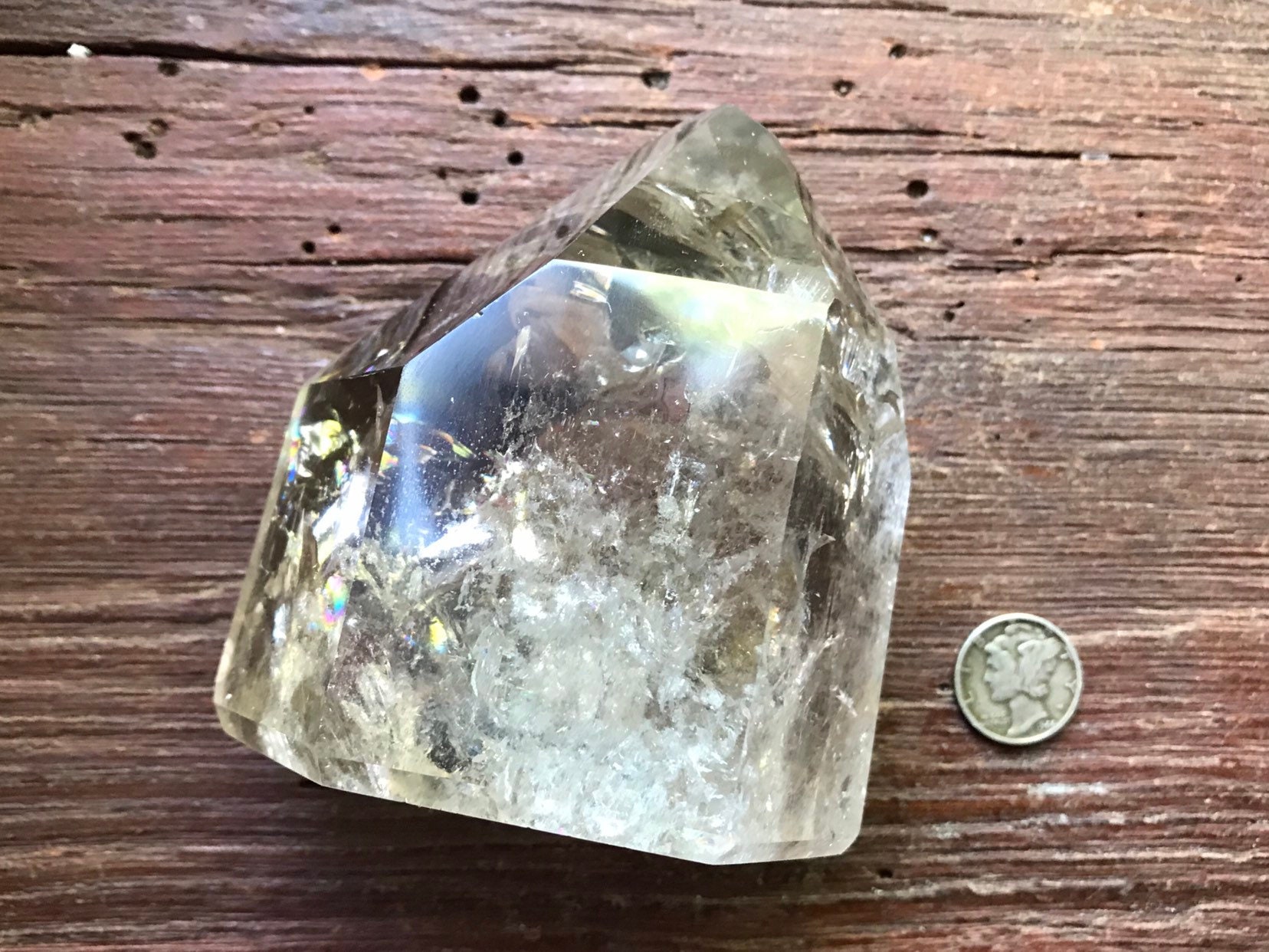 1.1 LBS Smokey Quartz, Polished Standing Crystal, Protection, Large