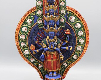 Avalokitesvara, 15" Lokeshwor Resin Statue, 4-2/3 LBS Hand Painted, ST11751