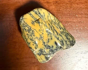 Dendritic Opalite, 1/3 LB, Freeform Palm Stone, Polished, Manganese Included, 186.50 Grams, Eastern Australia, CR12788