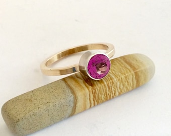 Pink Topaz ring in gold filled
