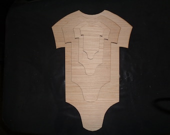 Onesie - Laser Cut Out Unfinished Wood Shape Craft Supply-Baby shower-Decorations-Baby