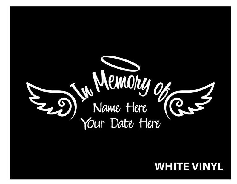 In Memory of Decal Car Custom Window Vinyl Sticker With Angel Etsy