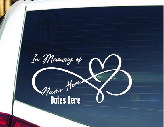 In Memory Decal, Memorial Infinity Custom Car Vinyl Decals, In Loving Memory Sticker 5