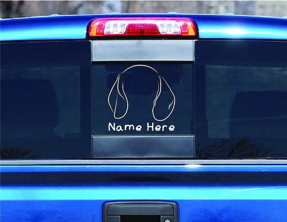 Personalized Dog Ear Decal, Custom Dog Vinyl Sticker, Create Your Own Dog Name Car Custom Vinyl Stickers