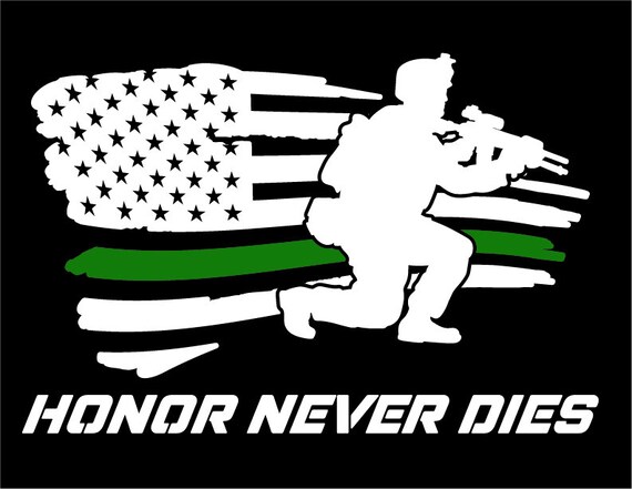 Military Solider Thin Green Line Amercian Flag Car Window Vinyl Decal Army Navy Marine Air Force Coast Guard Veteran
