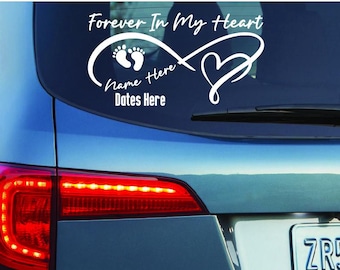 Custom Infinity Baby Memorial Decal: Personalized Name and Dates