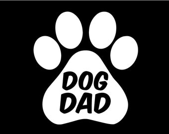 Custom Dog Dad Paw Print Decal: Car, Window, Laptop