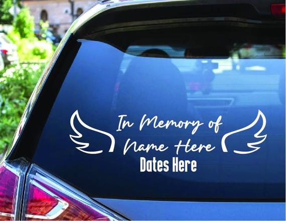 In Memory of Decal, Memorial Angel Wings Custom Car Vinyl Decals, In Loving Memory Sticker 5