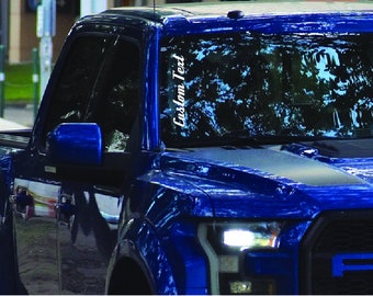 Custom Windshield Decal: Personalized Vinyl Lettering