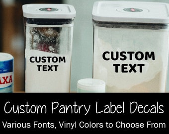 Custom Kitchen Pantry Canister Labels Set of 10, Create Your Own Vinyl Container Stickers for Home Organization, Waterproof Kitchen Labels