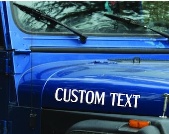 Custom Comic Font Hood Decal - Personalized Name Vinyl Car Sticker