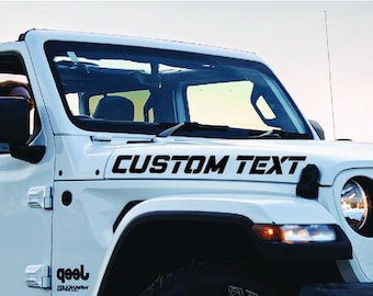 Military Custom Hood Decal: Personalized Name or Rank, Rugged Vinyl for Car Jeep Auto