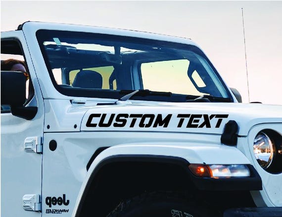 Custom Hood Vinyl Decals,  Personalized Hood Name Custom Text Vinyl Decal Sticker, Name Vinyl Decal Stickers