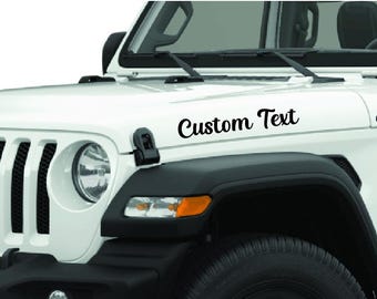 Oversized Script Hood Decal: Personalized Car Hood Name