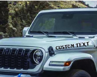 Custom Chrome Hood Decal, Personalized Car Text Vinyl Sticker, Auto Name Decals