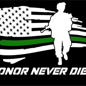 Solider American Flag Thin Green Line Military Car Window Vinyl Decal Army Navy Marine Air Force Coast Guard Veteran