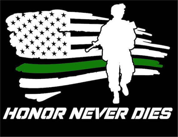 Solider American Flag Thin Green Line Military Car Window Vinyl Decal Army Navy Marine Air Force Coast Guard Veteran