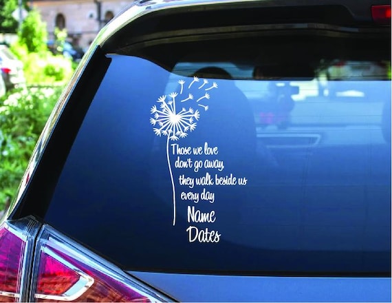 DandelionMemorial Car Decal: In Loving Memory Custom Window Remembrance Sticker