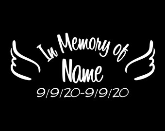Personalized In Memory Of Car Decal, Memorial Window Sticker