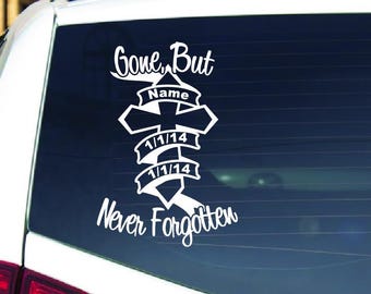 Custom Memorial Car Decal Window Sticker,In Loving Memory Gift Vinyl RIP Tribute