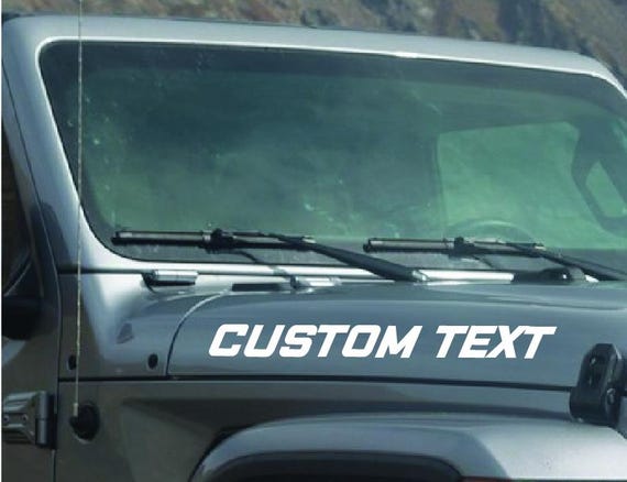 Custom Text Hood Decals Set of Two, Personalized Hood Name Vinyl Sticker, Customized Hood Lettering Text Stickers