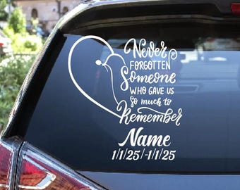 Dove Memorial Car Decal: In Loving Memory Remembrance Sticker