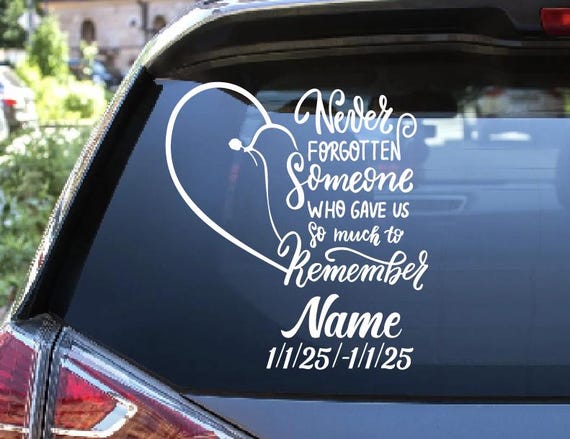 In Memory Decal, In Loving Memory Stickers, Memorial Dove Custom Car Vinyl Decals