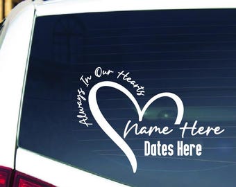 Custom Memorial Car Decal, In Loving Memory Sticker