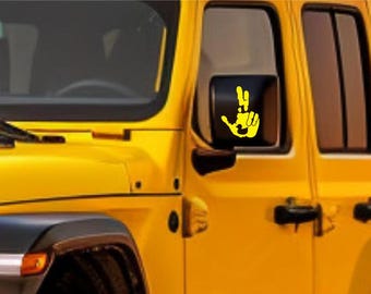 Peace Sign Wave Decal – Fun Vehicle Sticker for Camping & Hiking Fans