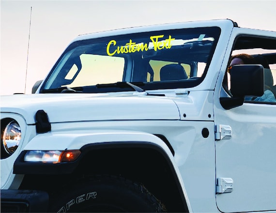 Custom Windshield Decal, Eyebrow Custom Vinyl Decal, Personalized Text Banner Windshield Decal, Customize Your Own Custom Windwhield Decal