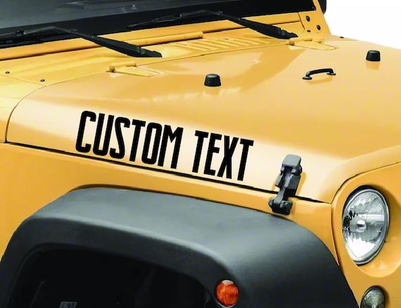 Hood Decals with Custom Name, Hood Vinyl Lettering Decal Accessories, Personalized Hood Text Vinyl Stickers