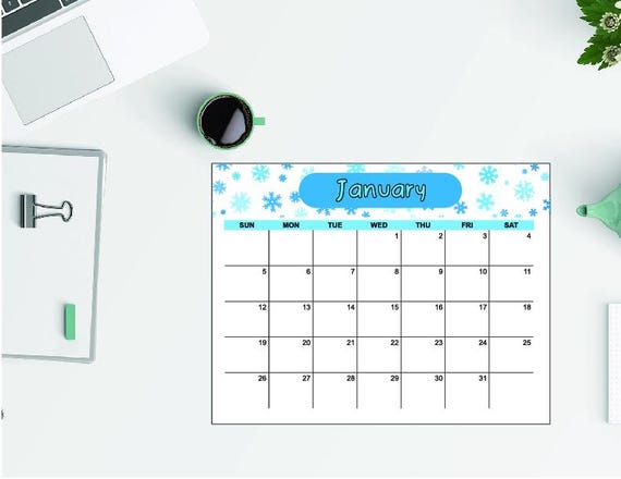 2025 Printable Calendars, Printable Kids Calendars, 2025 Wall Calendars, Cute Monthly Kids Calendars